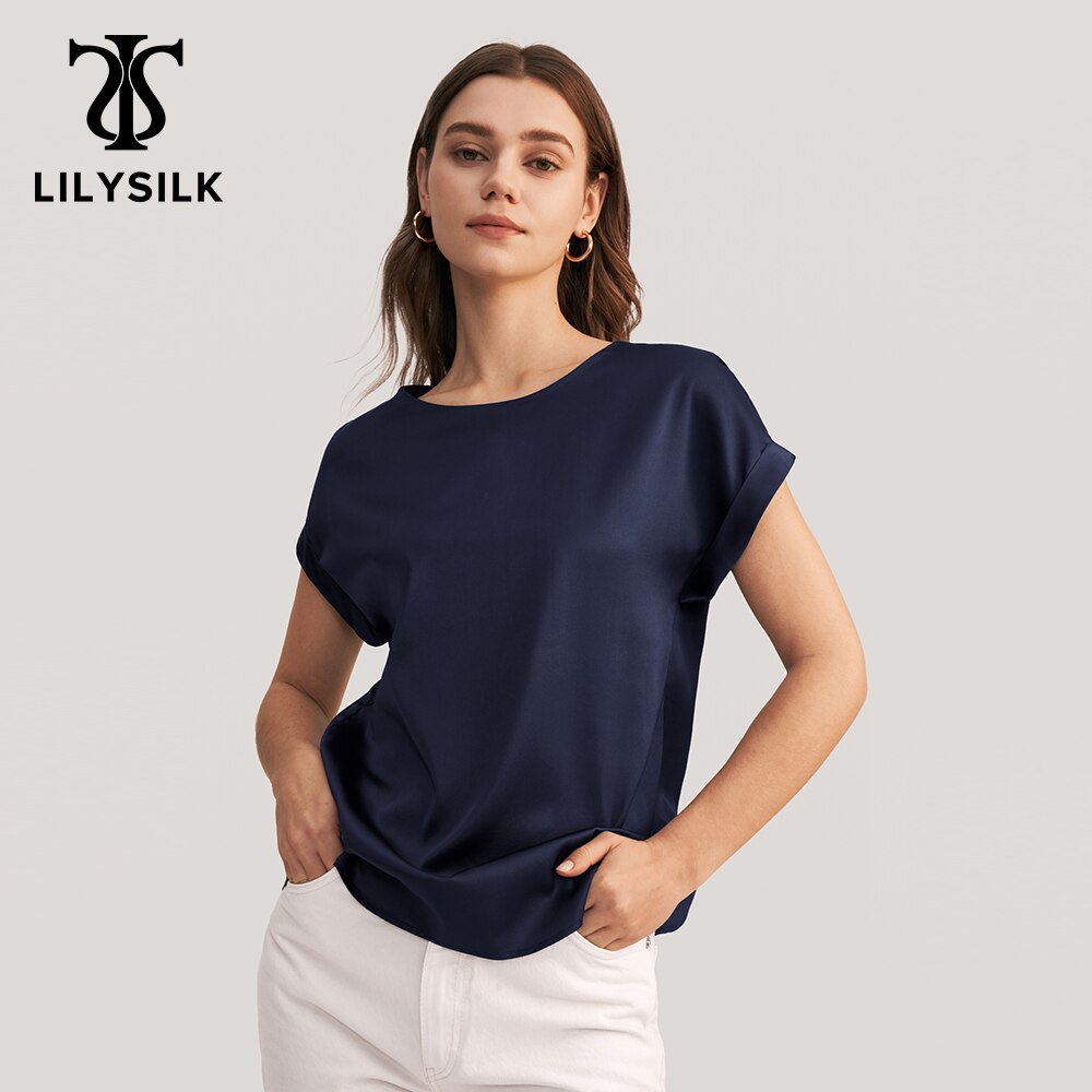 LILYSILK Summer Women 19 Momme Silk T Shirt 2022 ..